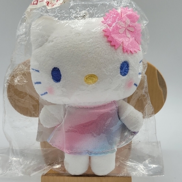 Sanrio Hello kitty Sakura Plush Purse Bag charm key chain - Picture 7 of 7